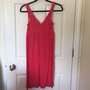 Coral summer dress.